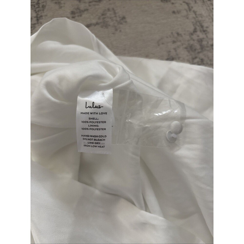 Lulus Elegant Confidence Whit Satin Flutter Sleev… - image 9
